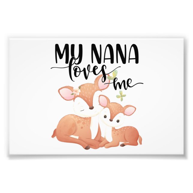 Impression Photo Biche et Faon Ma Nana m'aime (Devant)