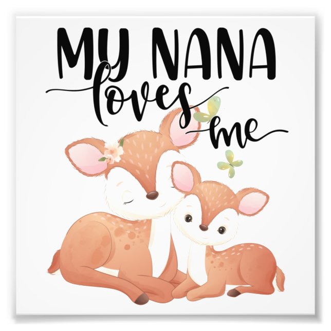 Impression Photo Biche et Faon Ma Nana m'aime (Devant)