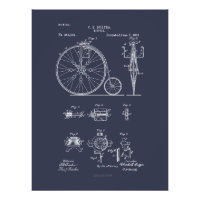Bicyclette antique 1887 Penny Farthing Brevet