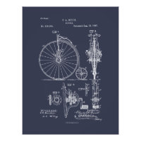 Bicyclette antique 1887 Penny Farthing Brevet