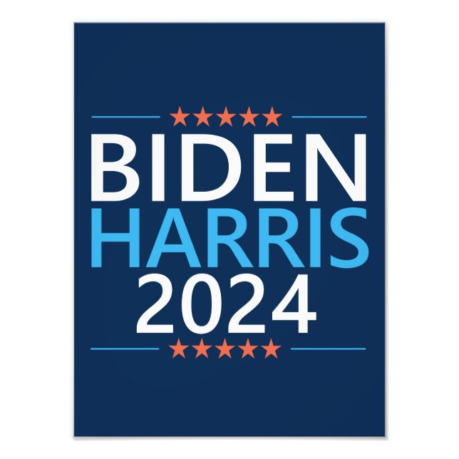 Impression Photo Biden Harris 2024 pour l'élection présidentielle a (Devant)