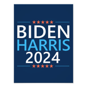 Impression Photo Biden Harris 2024 pour Président Élection US