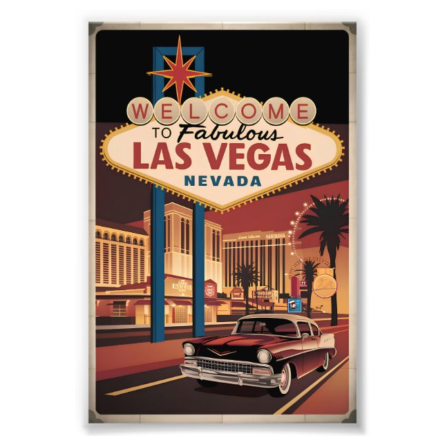 Impression Photo Bienvenue dans la fabuleuse Las Vegas Nevada (Devant)