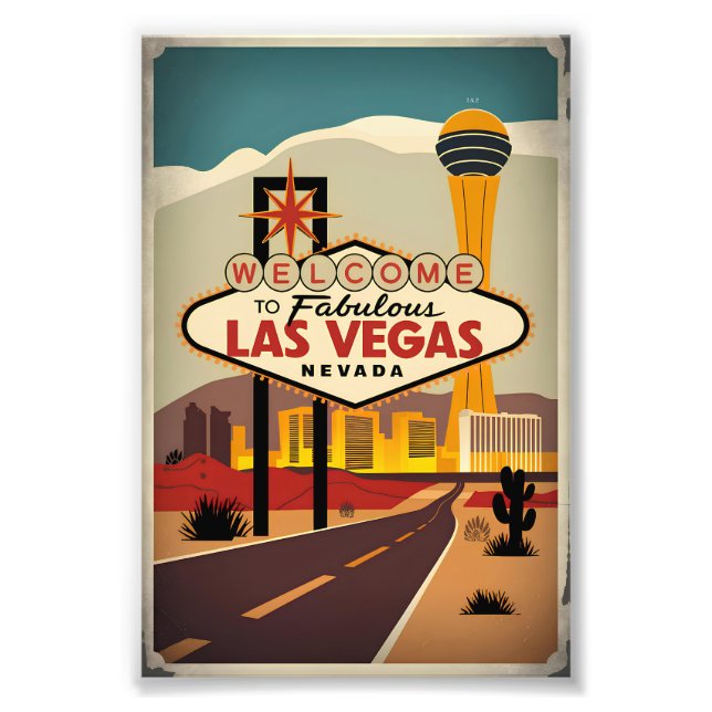 Impression Photo Bienvenue dans la fabuleuse Las Vegas Nevada (Devant)