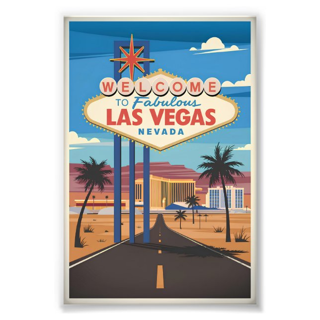 Impression Photo Bienvenue dans la fabuleuse Las Vegas Nevada (Devant)