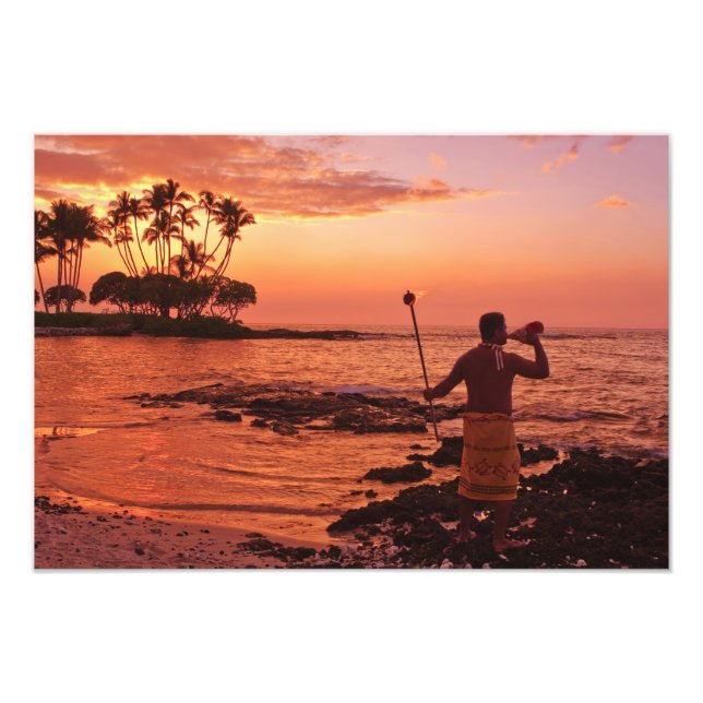Impression Photo Big Island, Hawaii. Coucher de soleil, Big Island  (Devant)