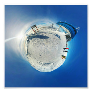 Impression Photo Big White Ski Hill Snow Globe Tiny Planet