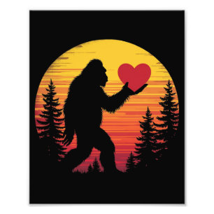 Impression Photo Bigfoot Coeur Valentines Aimer Sasquatch coucher d