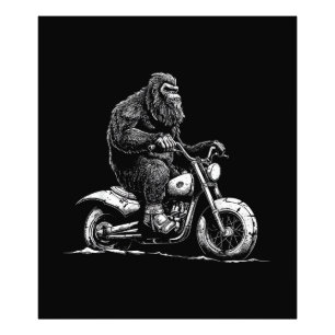 Impression Photo Bigfoot équitation Un Vélo Moto Drôle Sasquatch M