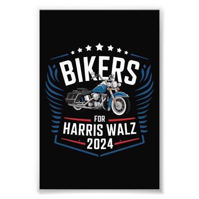 Impression Photo Bikers For Harris Walz 2024 Harris Waltz 2024 (Devant)