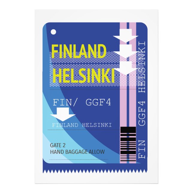 Impression Photo Billet de voyage en Finlande Helsinki (Devant)