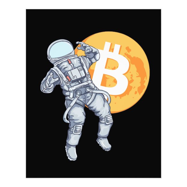 Impression Photo BITCOIN - Astronaute De Crypto - Vers La Lune (Devant)