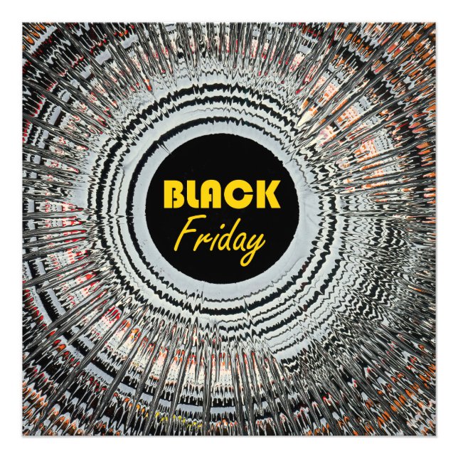 Impression Photo Black Friday advert with original spin art (Devant)
