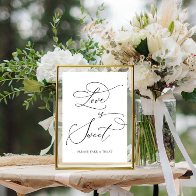 Impression Photo Black Minimalist Love est Sweet Dessert Bar Pedest (Créateur téléchargé)