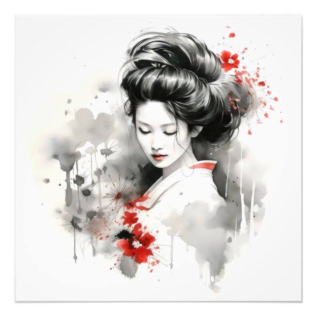 Impression Photo Black Red Geisha (Devant)