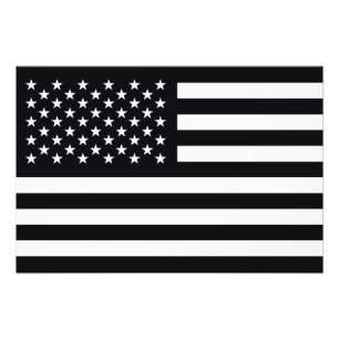Impression Photo Blanc de noir de drapeau américain