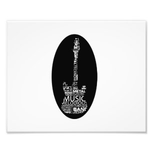 Impression Photo blanc de suffisance de mot de guitare sur la