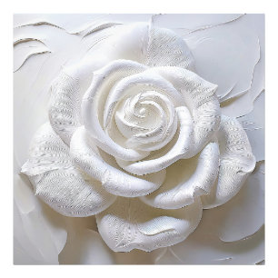 Impression Photo Blanc sur blanc - Rose sculpté