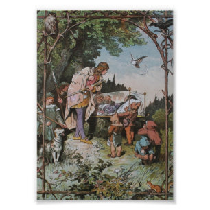 Impression Photo Blanche Neige attend d'être éveillé par le Prince