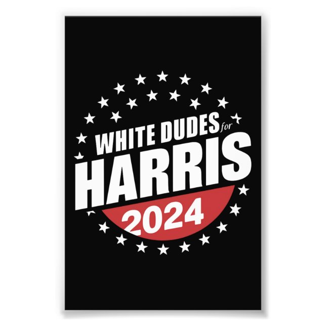 Impression Photo Blancs pour Kamala Harris Élection 2024 (Devant)