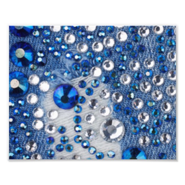Impression Photo Bleu & Blanc Diamants Bleu Jean Motif Design (Devant)