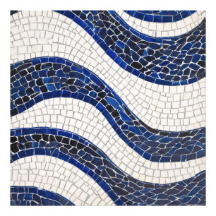 Impression Photo Bleu blanc Vague Motif 04