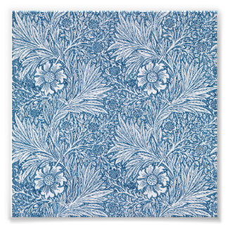 Impression Photo Bleu et blanc William Morris