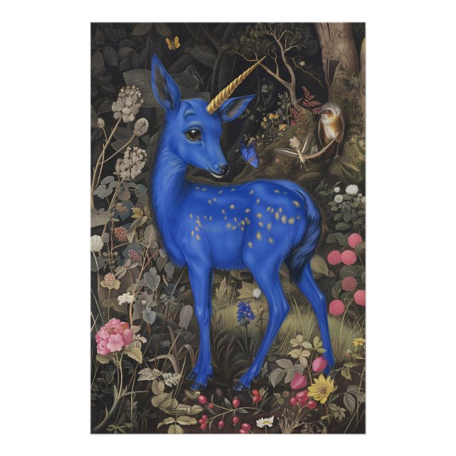 Impression Photo Bleu médiéval Fawnicorn (Devant)