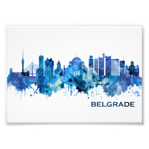 Impression Photo Bleu Skyline de Belgrade Serbie