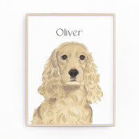 Blonde personnalisée Tan Golden Cocker Art espagno
