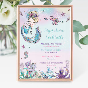 Impression Photo Blonde Sirène Anniversaire Signature Cocktail Menu