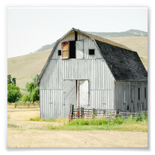 Impression Photo Blue Rural Grange Carré Ferme Pays 