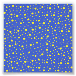Impression Photo Blue Starry Sky Yellow Stars Joli Starlight