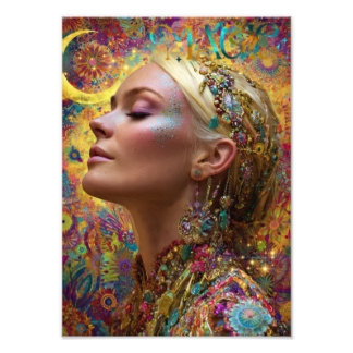 Impression Photo Bohemian Cosmic Goddess Art Print| Magic Woman 