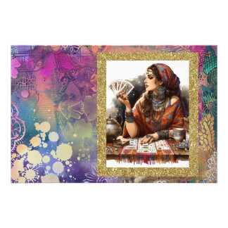 Impression Photo *~* Boho Gypsy Woman Psychic Card Reader A100