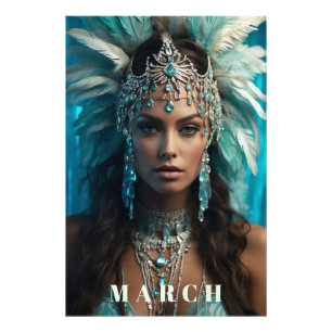 Impression Photo *~* Boho MARCH AQUAMARINE Headdress AP53