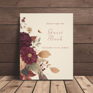 Impression Photo Boho Rustique Automne Floral Mariage Invité Signal