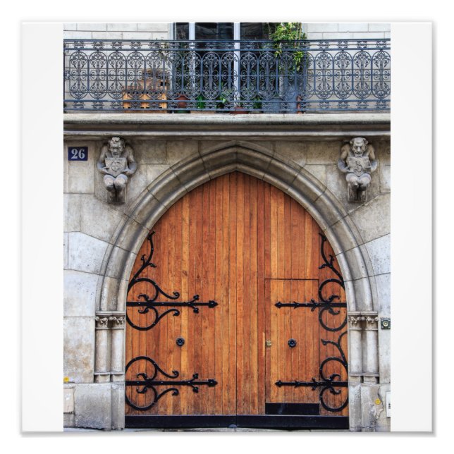 Impression Photo Bois gothique Porte parisienne - (Devant)