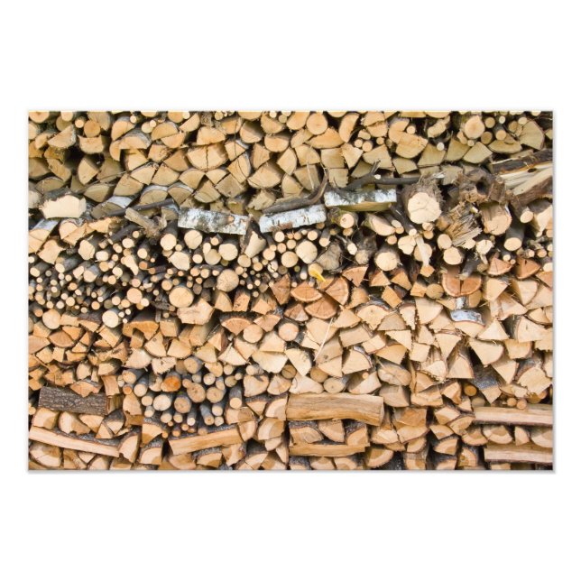 Impression Photo Bois haché sur une pile (Devant)