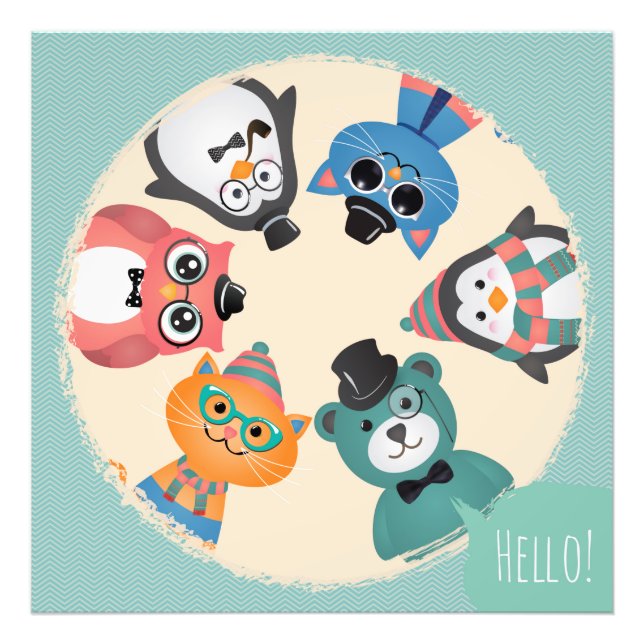 Impression Photo Bonjour ! Cercle des amis animaux (Devant)