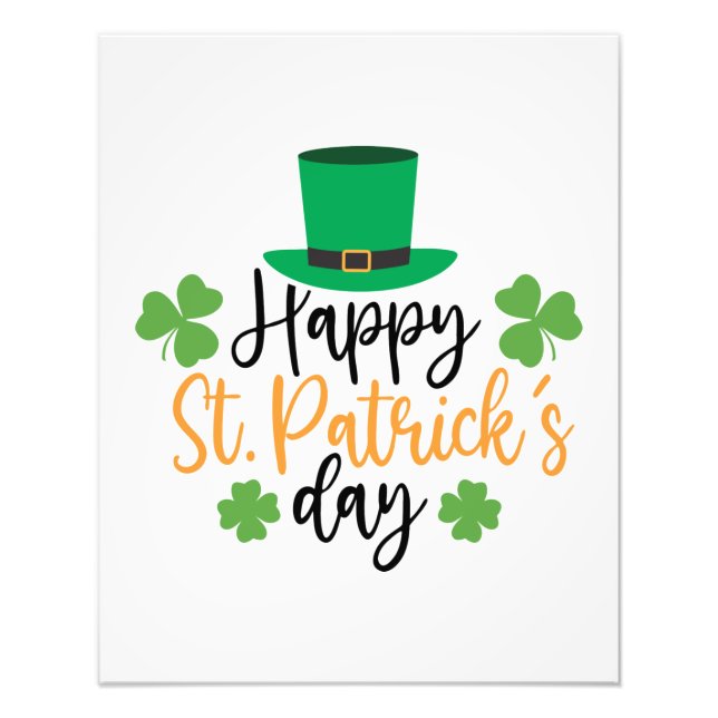 Impression Photo Bonne St. Patrick's Day Irlandais Pride Shamrock L (Devant)
