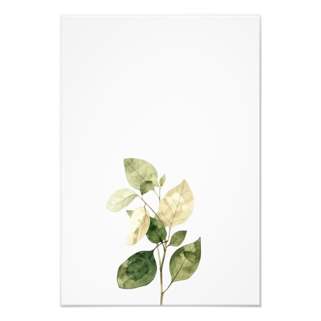 Impression Photo Botanical Leaf Watercolor Art Print-Ficus (Devant)