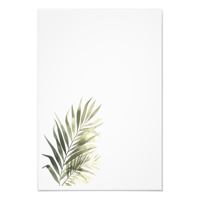 Impression Photo Botanical Leaf Watercolor Art Print-Palm (Devant)