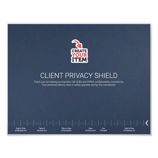 Impression Photo Bouclier de protection de confidentialité notarial (Devant)
