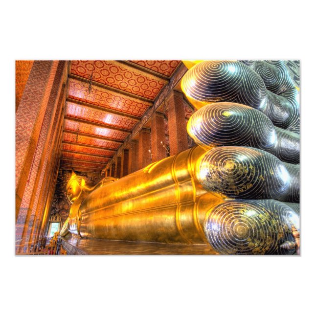 Impression Photo Bouddha géant couché à l'intérieur du temple, Wat  (Devant)