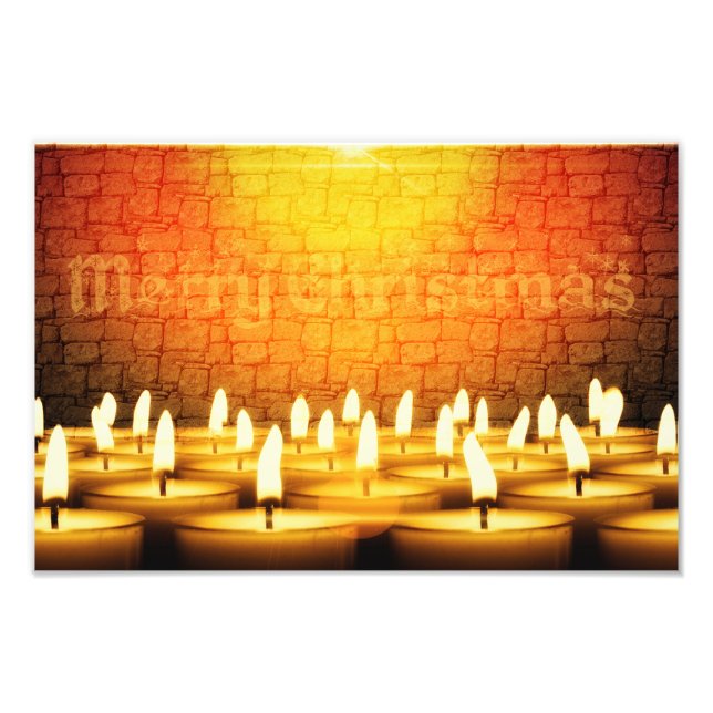Impression Photo Bougies brûlantes - Joyeux Noël (Devant)