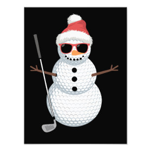 Impression Photo Boule de golf bonhomme de neige de Noël Cadeau de