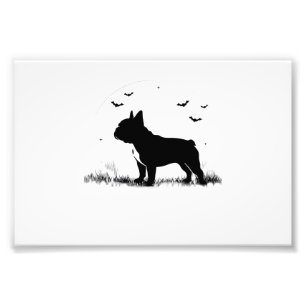 Impression Photo Bouledogue français Chien � Silhouette de lune d'H