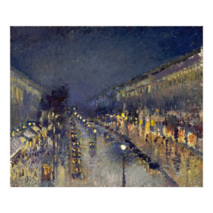 Impression Photo Boulevard Montmartre à Night Pissarro