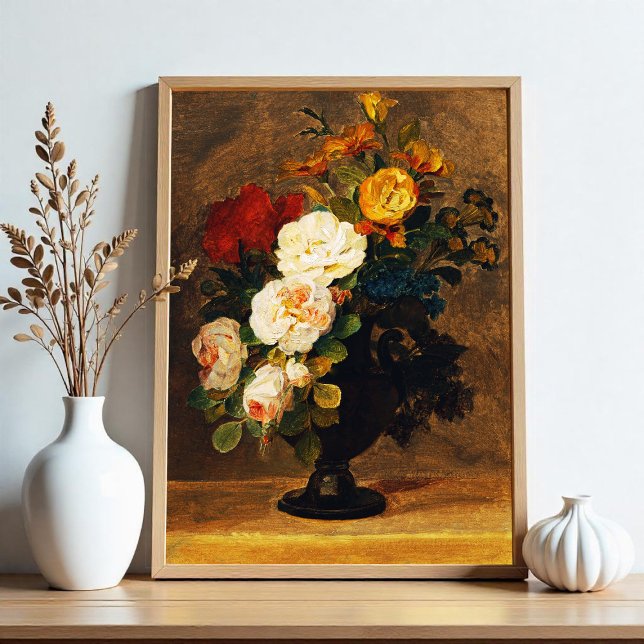 Impression Photo Bouquet de fleurs dans un vase antique (Créateur téléchargé)